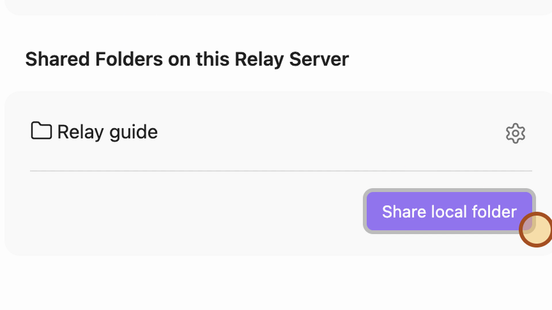 Relay guide listed under Shared Folders on this Relay Server.